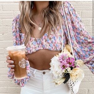 Princess Polly Floral Crop Top - 8